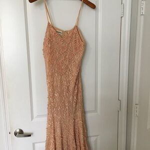 Ladies Peach Sequins dress